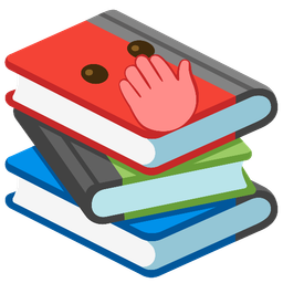 books and face with open eyes and hand over mouth