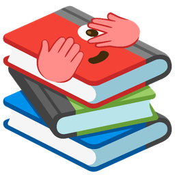 books and face with peeking eye