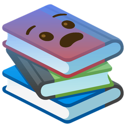 books and fearful face