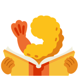 books and fried shrimp