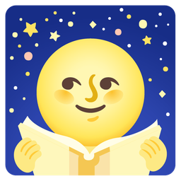 books and full moon face