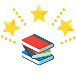 books and glowing star