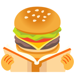 books and hamburger