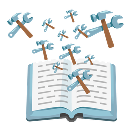 books and hammer and wrench