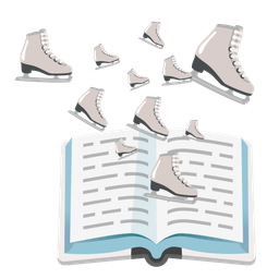 books and ice skate