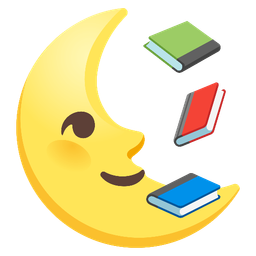 books and last quarter moon face