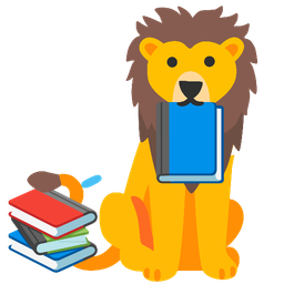 books and lion