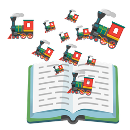 books and locomotive