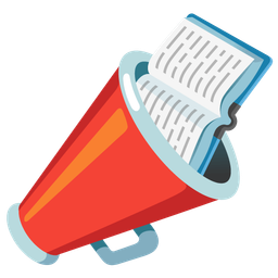 books and megaphone