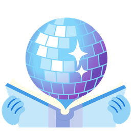 books and mirror ball