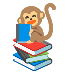 books and monkey face