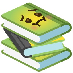 books and nauseated face