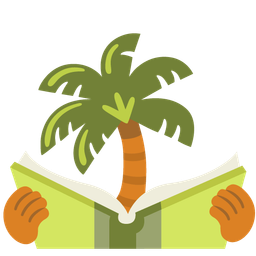 books and palm tree