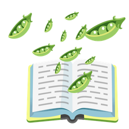 books and pea pod