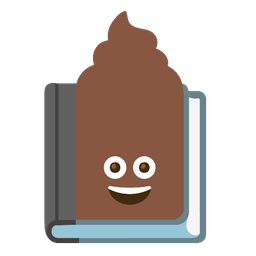 books and pile of poo