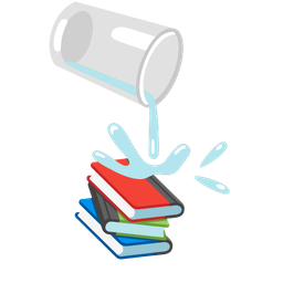 books and pouring liquid