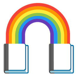 books and rainbow