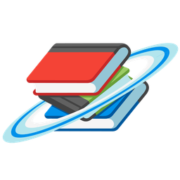 books and ringed planet