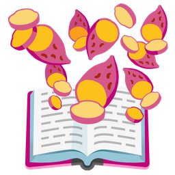 books and roasted sweet potato