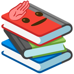 books and saluting face