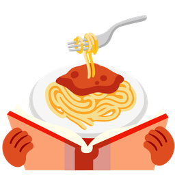 books and spaghetti