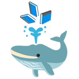 books and spouting whale