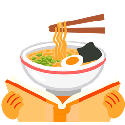 books and steaming bowl