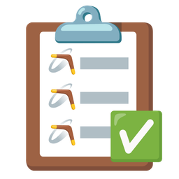 boomerang and check mark button