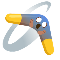 boomerang and face screaming in fear