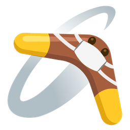 boomerang and face with medical mask