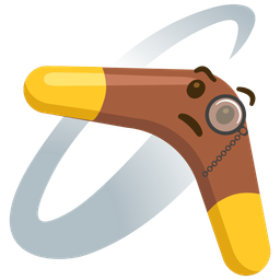 boomerang and face with monocle