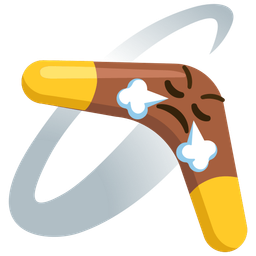 boomerang and face with steam from nose