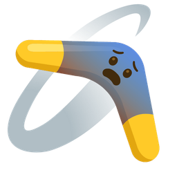 boomerang and fearful face