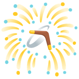 boomerang and fireworks