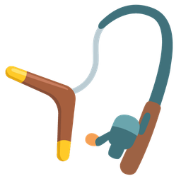 boomerang and fishing pole
