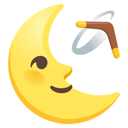 boomerang and last quarter moon face