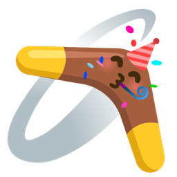 boomerang and partying face