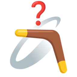 boomerang and red question mark