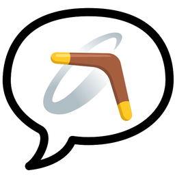 boomerang and speech balloon