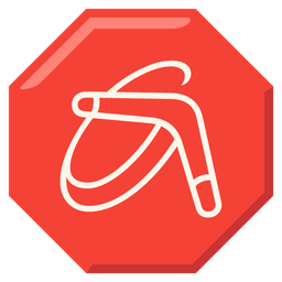 boomerang and stop sign