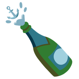 Bottle with popping cork and Anchor