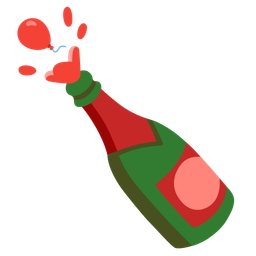 Bottle with popping cork and Balloon