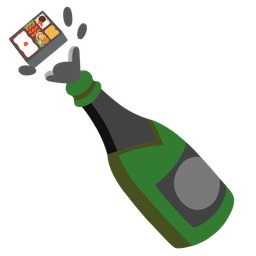 Bottle with popping cork and Bento box