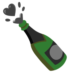 Bottle with popping cork and Black heart