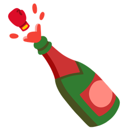 Bottle with popping cork and Boxing glove
