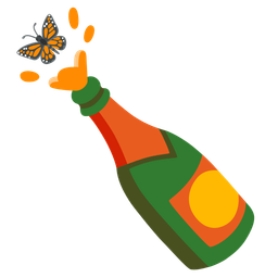 Bottle with popping cork and Butterfly