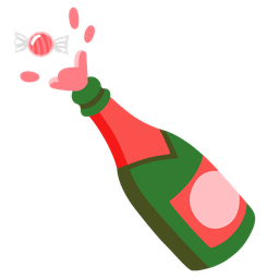 Bottle with popping cork and Candy