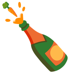 Bottle with popping cork and Carrot