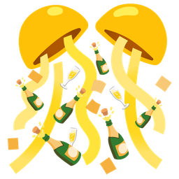 Bottle with popping cork and Confetti ball