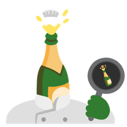 Bottle with popping cork and Cooking